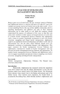 Analysis of Durand Line Management Mechanism