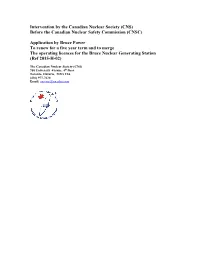 CNS Bruce Licence Review Submission
