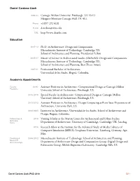 Daniel Cardoso Llach Address Carnegie Mellon University