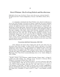 David Whitmer: His Evolving Beliefs and Recollections