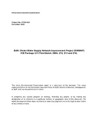 Dhaka Water Supply Network Improvement Project (DWSNIP) ICB Package 2.9 (Third Batch: DMA: 212, 213 and 214)
