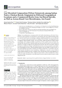 Gut Microbial Composition Differs Extensively Among Indian Native Chicken Breeds Originated in Different Geographical Locations