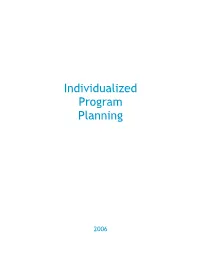 Individualized Program Planning (IPP) : ECS to Grade 12