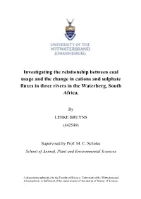 Investigating the Relationship Between Coal Usage and the Change in Aquatic Cation and Sulphate Fluxes at Three River Sites in T