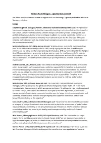 Net Zero Asset Managers – Signatory CEO Comment
