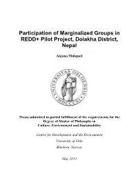 Participation of Marginalized Groups in REDD+ Pilot Project, Dolakha District, Nepal