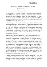 Reply of the Delegation of the Republic of Azerbaijan Working