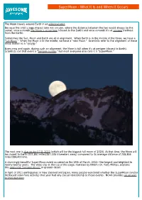 Supermoon - What It Is and When It Occurs