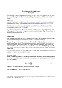 The Cavendish Experiment 2 Weights