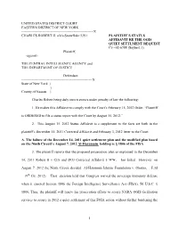 08/15/12 Robert II V CIA and DOJ Status Affidavit