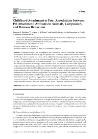 Associations Between Pet Attachment, Attitudes to Animals, Compassion, and Humane Behaviour