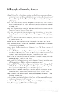 Bibliography of Secondary Sources