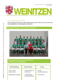 Der Bürgermeister Informiert