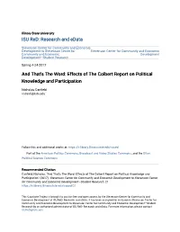 Effects of the Colbert Report on Political Knowledge and Participation