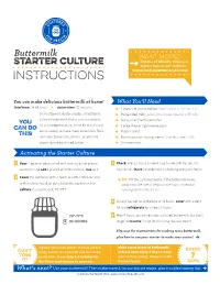 Instructions for Making Cultured Buttermilk