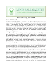 President's Message, April 26, 2017 Dear Civil War Enthusiast, Another Year in the Round Table Is Coming to an End