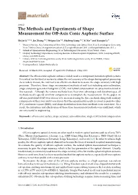 The Methods and Experiments of Shape Measurement for Off-Axis