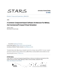 A Common Component-Based Software Architecture for Military and Commercial Pc-Based Virtual Simulation