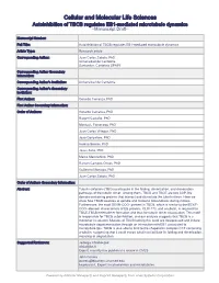 Cellular and Molecular Life Sciences