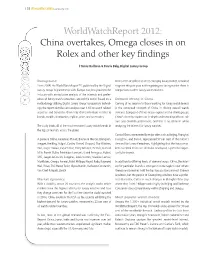 China Overtakes, Omega Closes in on Rolex and Other Key Findings