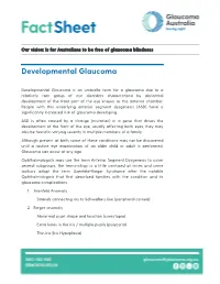 Developmental Glaucoma