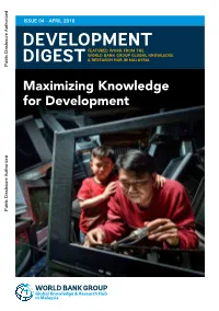 Leveraging Knowledge for Development Finance 6