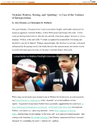 Nicholas Walters, Boxing, and ‘Quitting’: a Case of the Violence of Interpretation