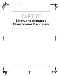Part Iii Network Security Monitoring Processes