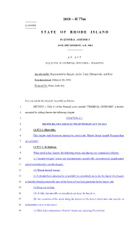 2018 -- H 7766 State of Rhode Island