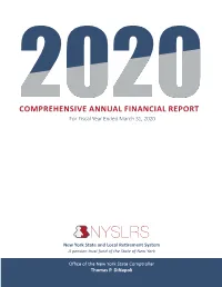 2020 COMPREHENSIVE ANNUAL FINANCIAL REPORT for Fiscal Year Ended March 31, 2020