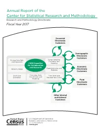 Annual Report of the Center for Statistical Research and Methodology Research and Methodology Directorate Fiscal Year 2017