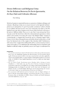 Divine Difference and Religious Unity: on the Relation Between De Docta Ignorantia, De Pace Fidei and Cribratio Alkorani