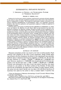 Experimental Histamine Pruritus