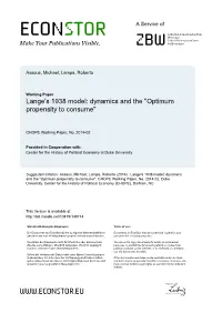 Lange's 1938 Model: Dynamics and the "Optimum Propensity to Consume"