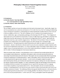 Philosophy's Movement Toward Cognitive Science