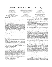 PINT: Probabilistic In-Band Network Telemetry