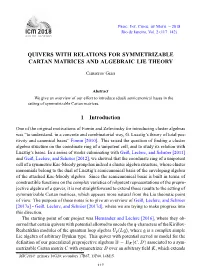 Quivers with Relations for Symmetrizable Cartan Matrices and Algebraic Lie Theory