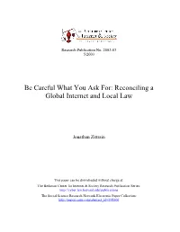 Reconciling a Global Internet and Local Law