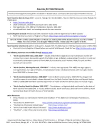 Sources for Vital Records