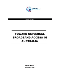 Toward Universal Broadband Access in Australia