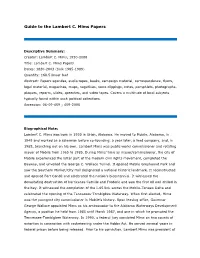 Guide to the Lambert C. Mims Papers