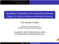 Random Numbers and Stochastic Simulation
