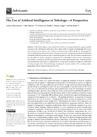 The Use of Artificial Intelligence in Tribology—A Perspective