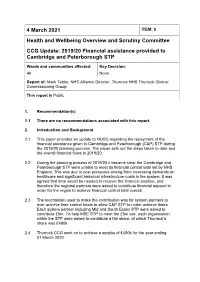 2019/20 Financial Assistance Provided to Cambridge and Peterborough STP PDF 442 KB