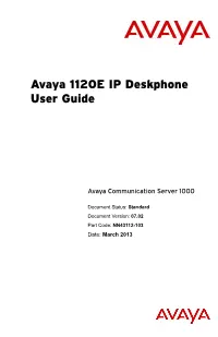 Avaya 1120E IP Deskphone User Guide