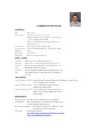 CURRICULUM VITAE GENERAL Name: Baljeet Singh Current Position: Associate Professor (Since Oct