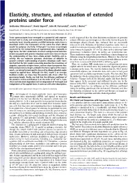 Elasticity, Structure, and Relaxation of Extended Proteins Under Force