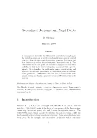 Generalized Gergonne and Nagel Points