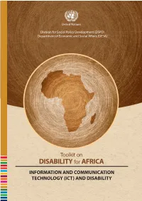 Information and Communication Technology (Ict) and Disability