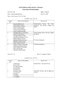 Rbmadkholkar Mahavidyalaya, Chandgad Class